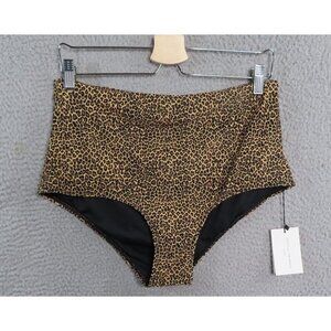 Faithfull the Brand Swimwear Women XXL Marina High Rise Bottoms Animal Print NEW